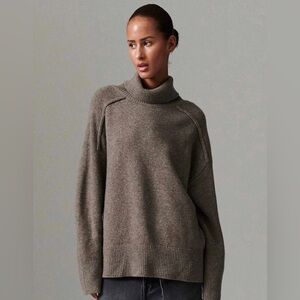 Day Birger et Mikkelsen Clarke Oversized Wool  Turtleneck sweater Brown